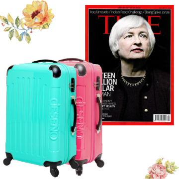 Deseno 行李箱 玫紅、藍綠任選 + TIME 時代雜誌 二年